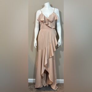 NWOT Vow’d Satin Champagne Bridesmaid Dress